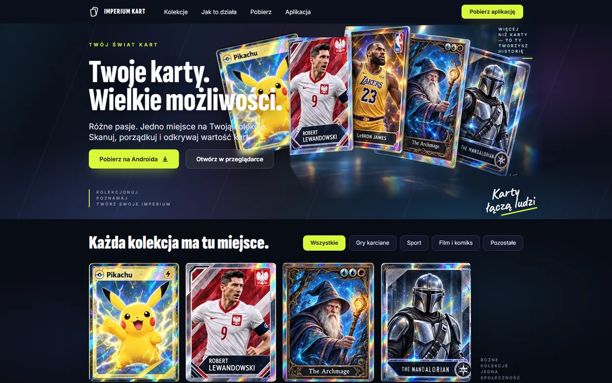 ImperiumKart — strona i aplikacja do skanowania i wyceny kart kolekcjonerskich